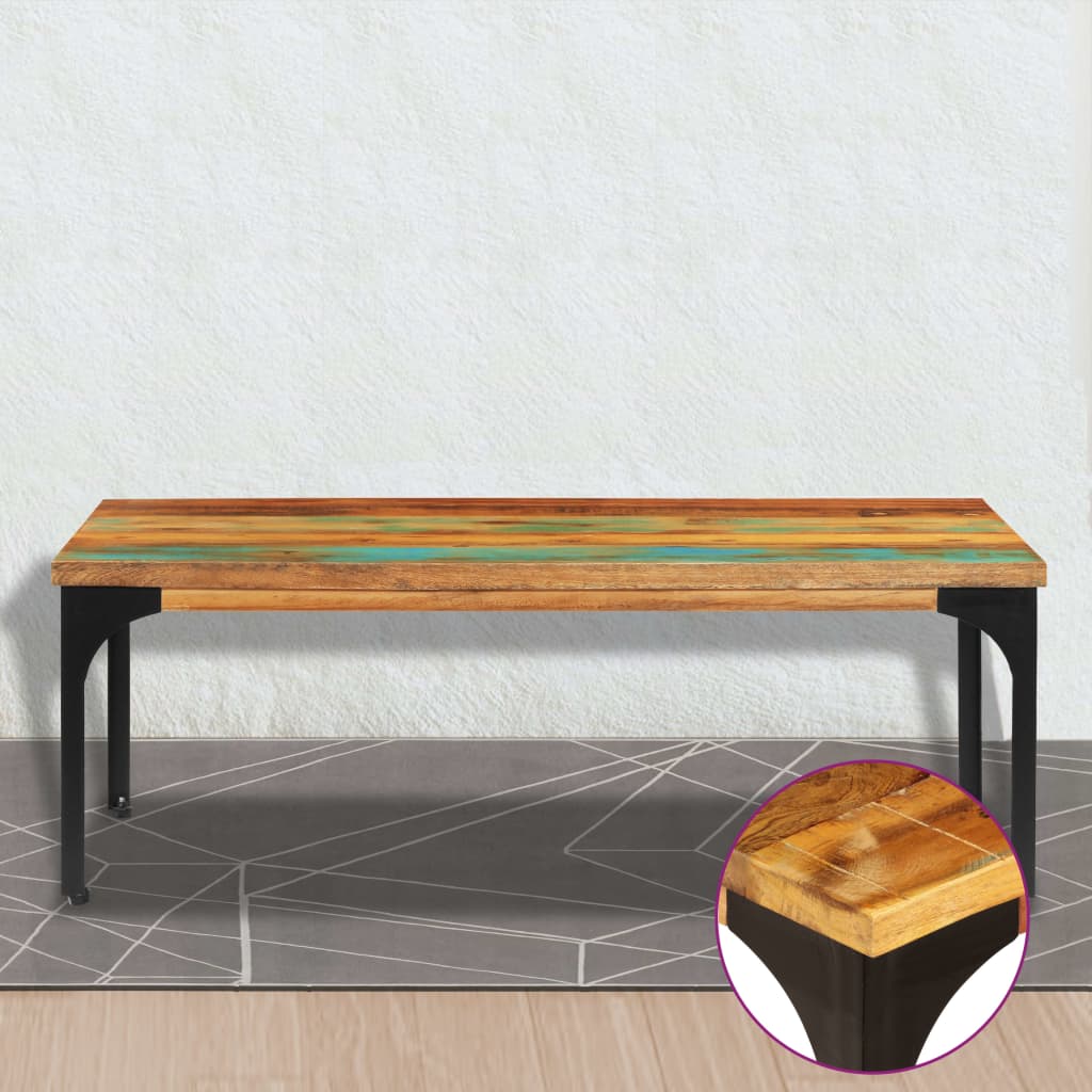 Coffee Table 100 X 60 X 35 Cm Solid Reclaimed Wood