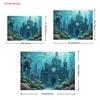 2D Underwater Ancient Building with Fish Backdrop Cloth for Kids Party