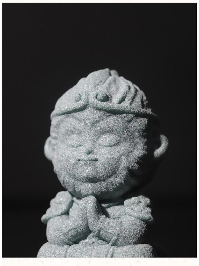 Guochao Black Myth Wukong Grünsandstein Figur - Reise in den Westen Stein Affe Ornament