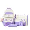 Five-Piece Backpack Set Children's Schoolbag Campus Lackup Ridge Protection Schoolbag Girls Large Capacity Lightweight Backpack