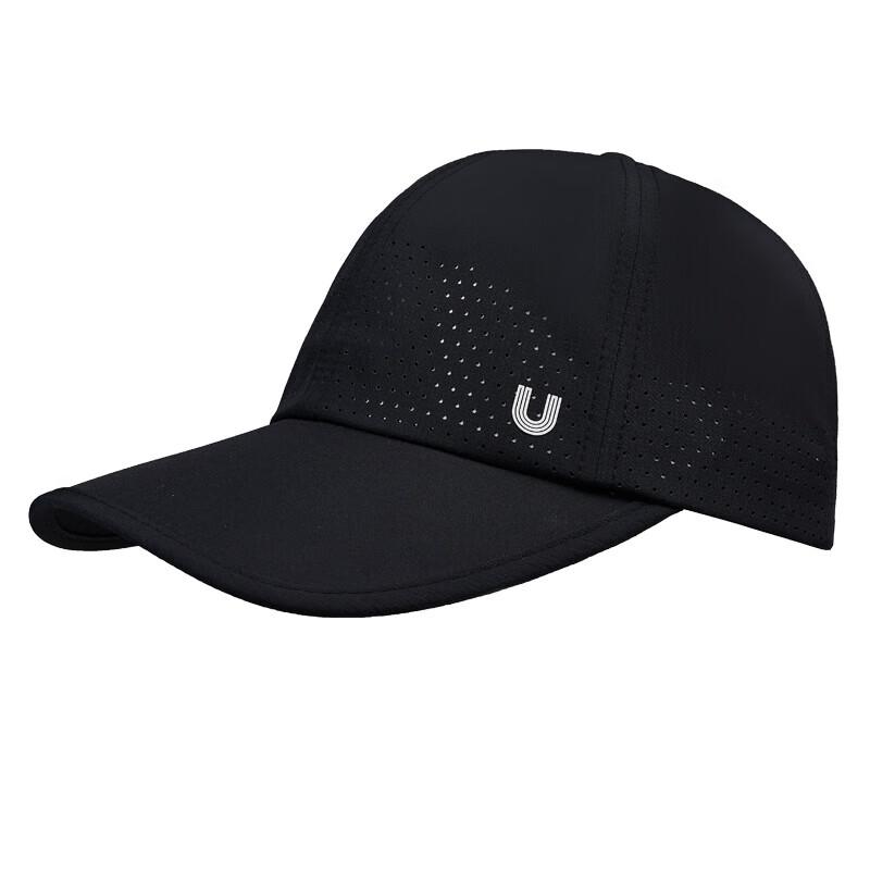 UV100 Cool-Feeling Baseball Cap for Men And Women, Lightweight Breathable UV Protection Ice Silk Sun Hat 22344 Dark Night Black
