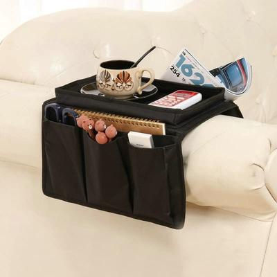 1PC Sofa Armrest Organizer With Cup Holder Remote Control Storage Pockets Leisure Water Bottle Tray For Bedside Sofa Armchair