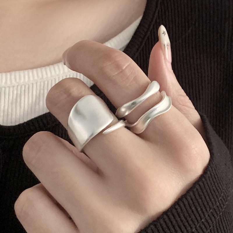 925 Silver Rings For Women Jewelry Gold Vintage Adjustable Chunky Ring Designer Jewellery