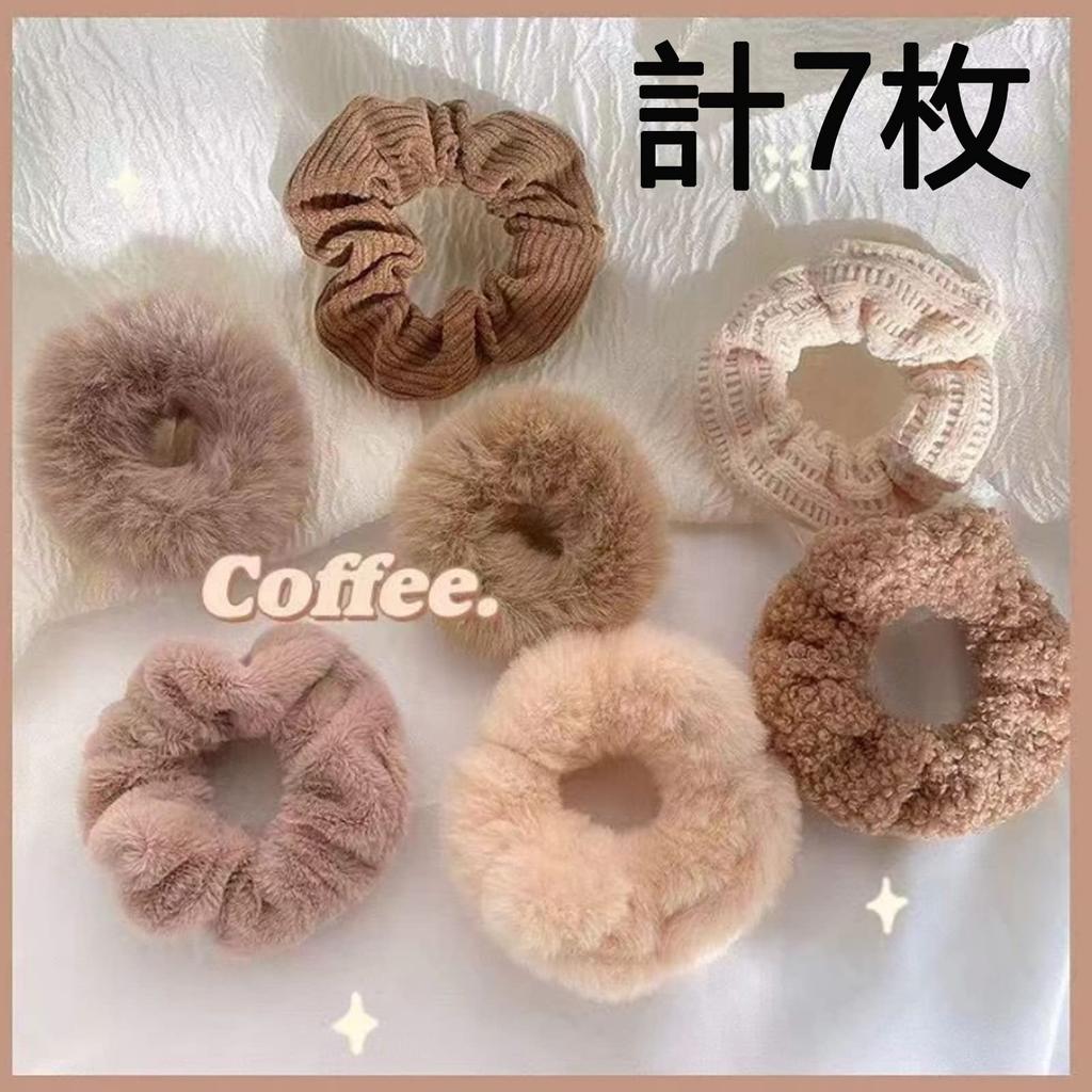 HAPVITAL of Hair Hair Hair Adult Faux Rabbit Fur Elastic Hair Fluffy Ponytail Holders for Women or Gift (Set 7) Accessories, Ties, Scrunchies, Bands,