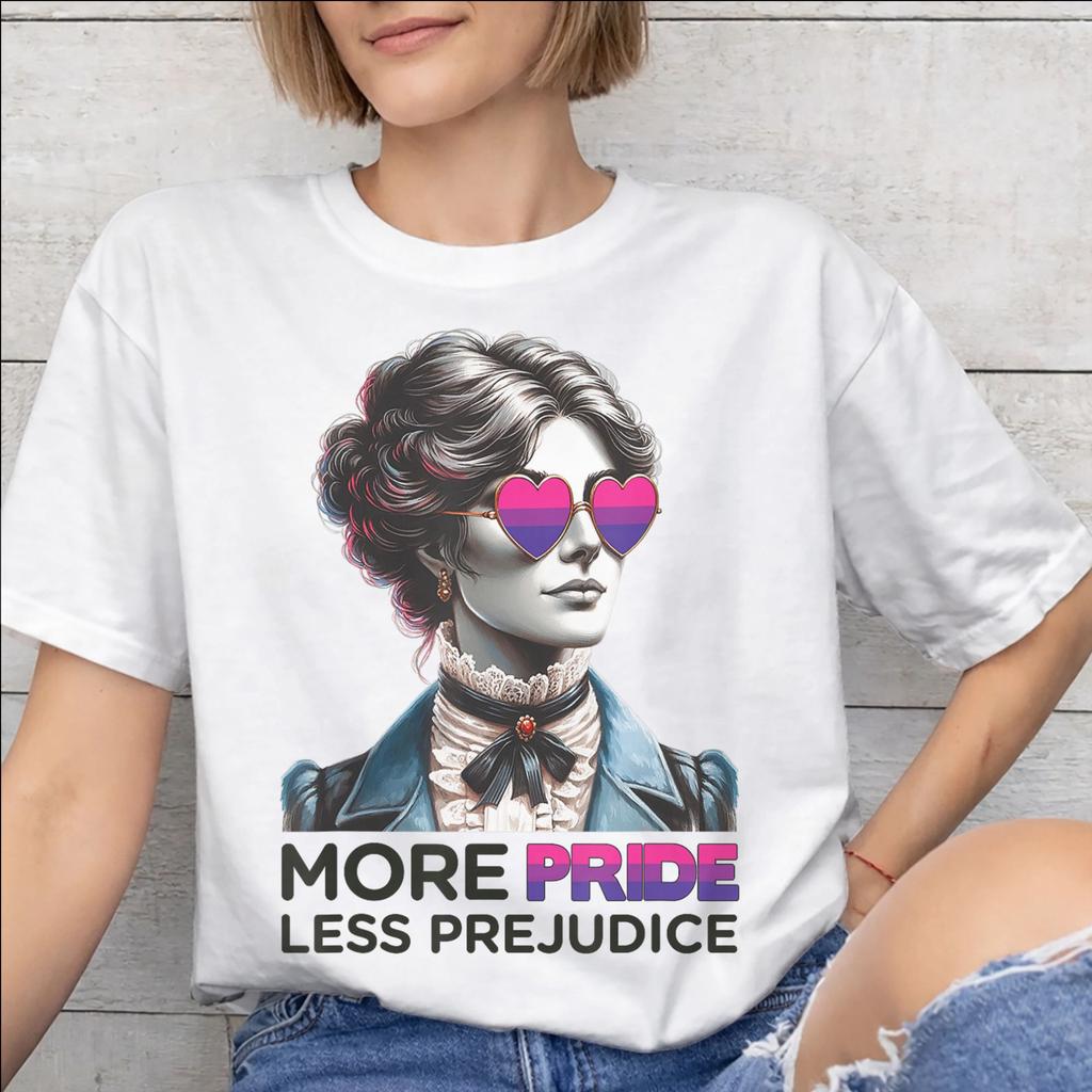 More Pride Less Prejudice Printed T Shirt for Unisex Unisex Cotton Tee Shirt Clothing