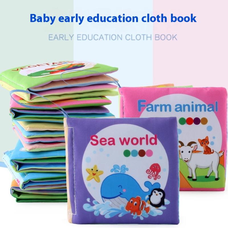 1 szt. Montessori 3D Dotyk Wysoki Kontrast Książeczka z Tkaniny Miękkie Książeczki dla Niemowląt Zabawki Sensoryczne Wczesna Nauka Gry Edukacyjne dla Dzieci