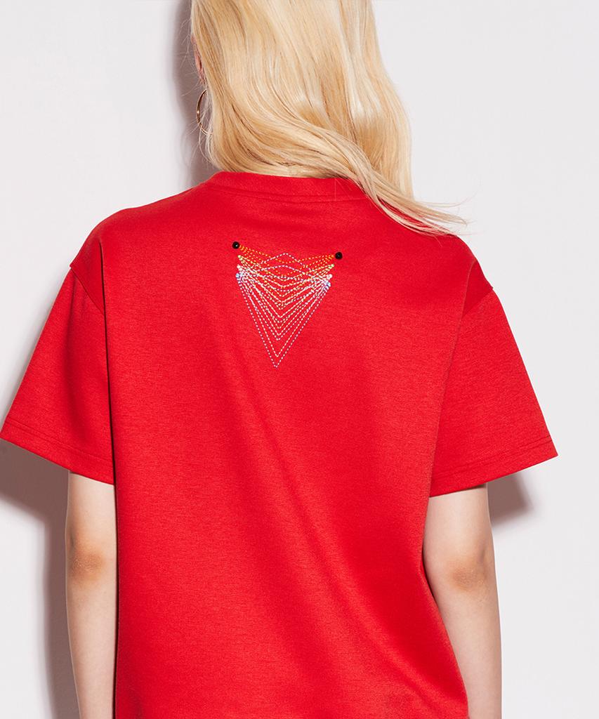 SSQR V-Line Shorts Sleeve H/Keep_Red