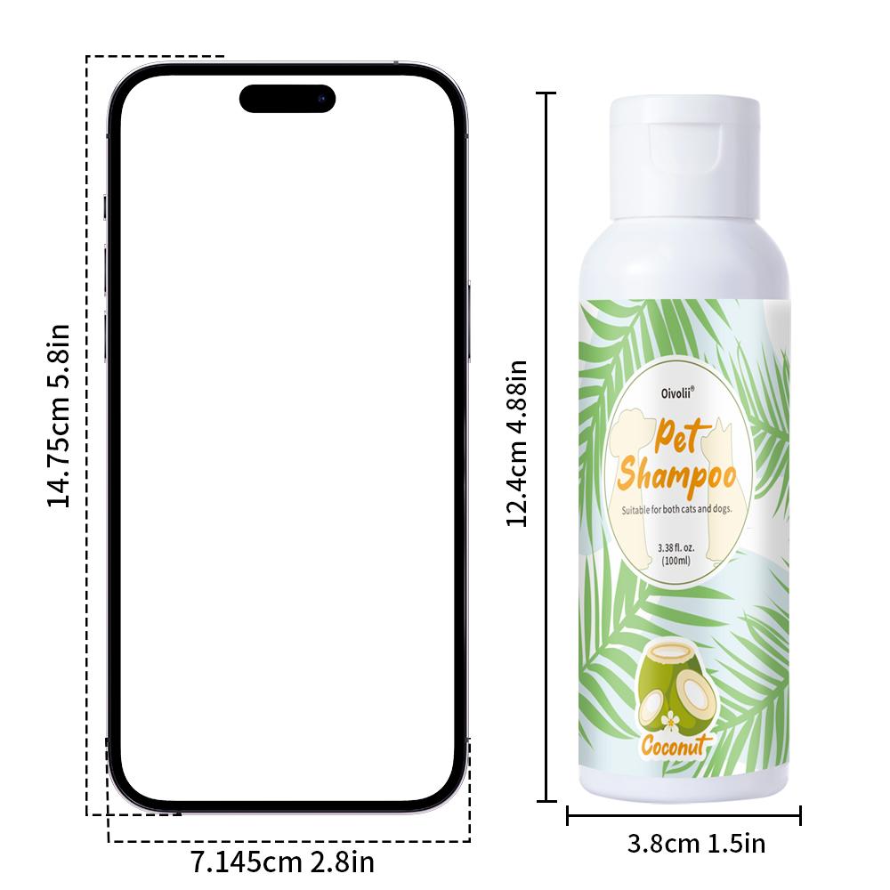 Natural Coconut Oil Pet Shampoo Gentle Cleansing Nourishing Soft Shiny Fluffy Coat for Dogs Cats All Breeds Daily Grooming Care