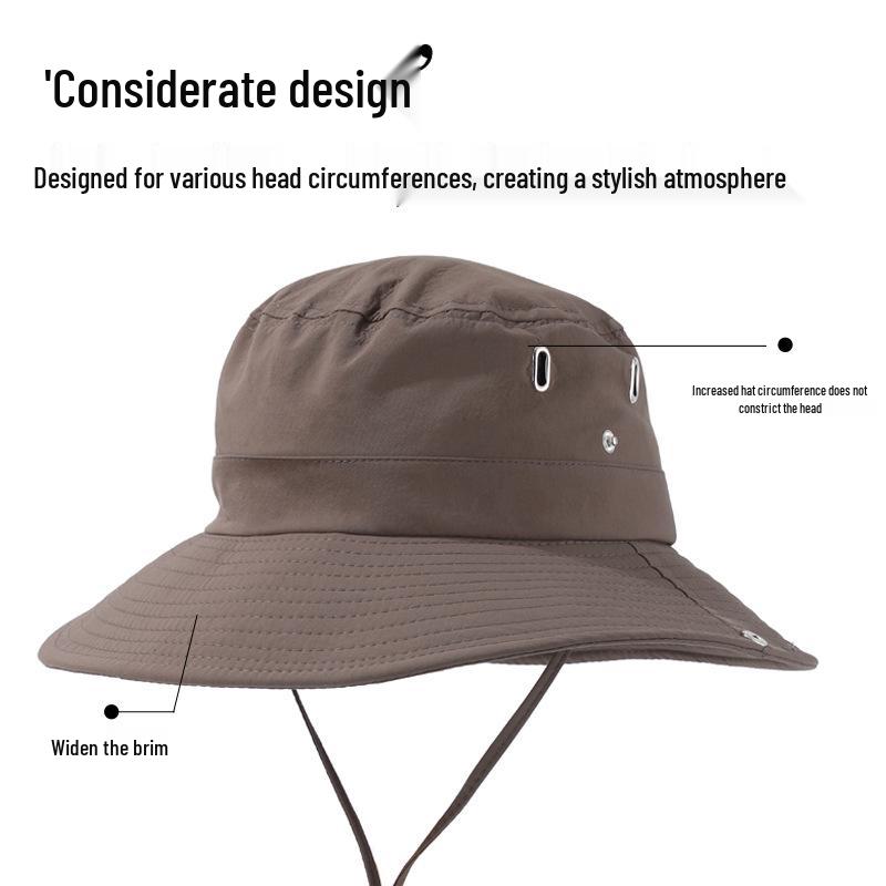Sports Camping UV Protection Wide Brim Bucket Hat - Foldable, Breathable Sunshade for Travel & Mountaineering