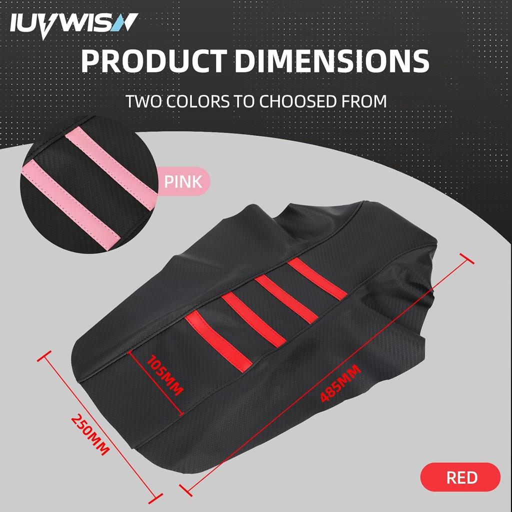 Motorcycle Ribbed Seat Cover for CRF50 CRF50F XR50 CRF 50 50F XR 50 Dirt Pit Bike Wrap Soft Seat Cushion Covers Protection Red
