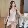 Korean Style Sexy Ice Silk Women's Nightgown - Summer Camisole Pajama Tank with Chest Pads