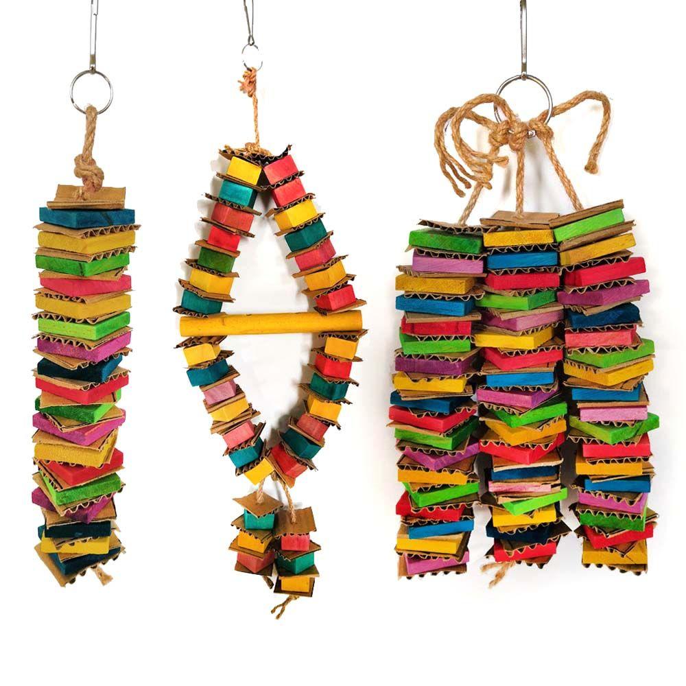 Knoten für mittelgroße Vögel Papageien Holzklotz Beißspielzeug Papageien Kauspielzeug Vogelzubehör Papageienspielzeug