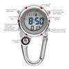 Multifunctional Luminous Clip On Carabiner Watch Mini Quartz Watch Compass for Outdoor Climbing Activities