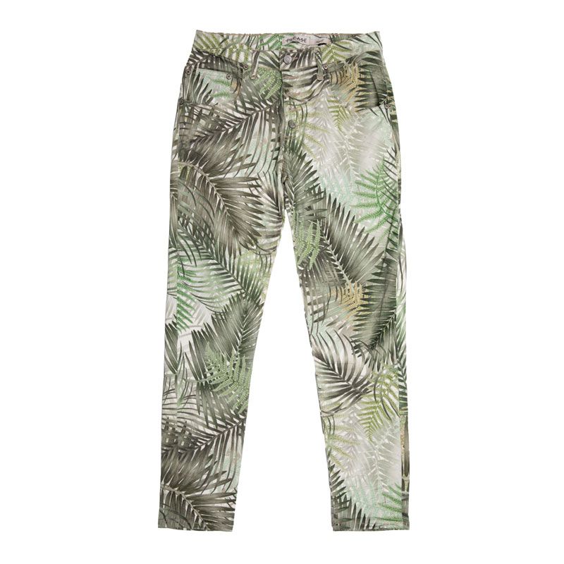 

Брюки с принтом пальмовых листьев с оттенками зеленого Женские PLEASE S зелёный