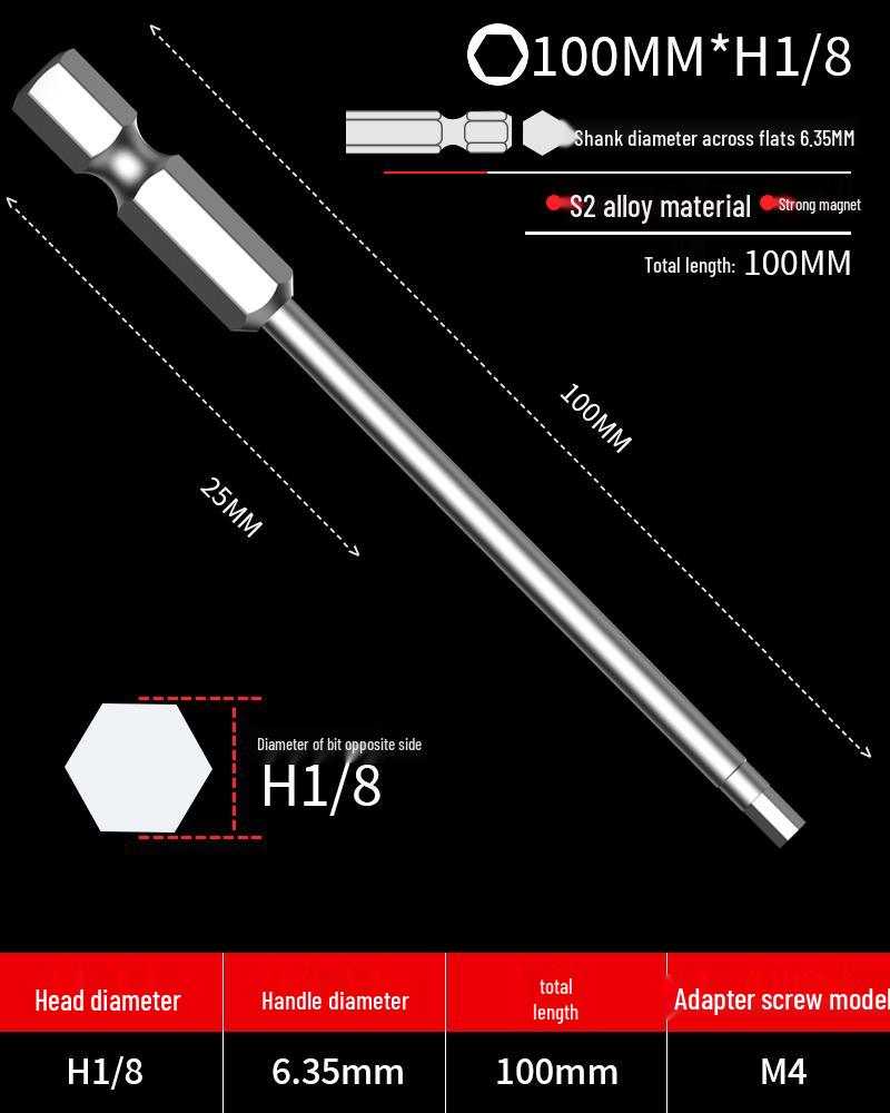 Hexagonal Driver Bit Extension for Screwdriver and Drill