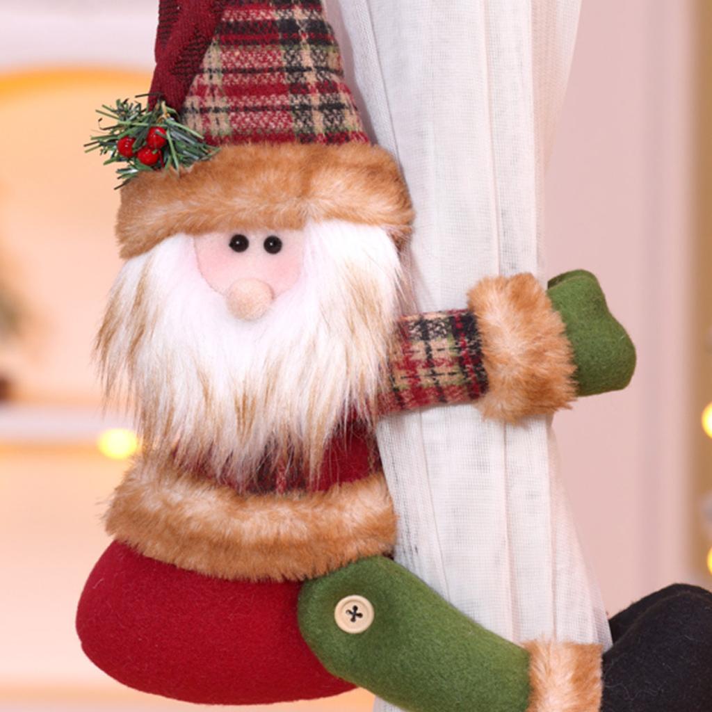 Christmas Curtain Buckle Decoration, Christmas Creative Curtain, Elderly Person, Snowman, Cartoon Doll Buckle