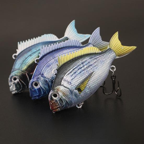 Hard Bait Swimbait with Treble Hook Realistic Looking Bright Color Natural Swimming Posture Portable Fishing Lure Fake Bait