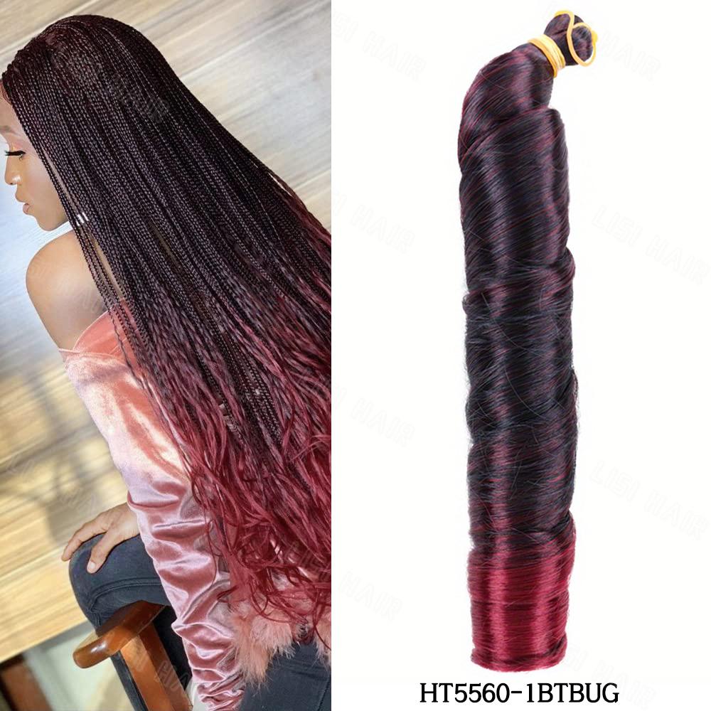MISS WIG Synthetische Lange Lockige Box Braids Haarverlängerungen Natürlich Aussehende Lose Häkelperücke Für Frauen Cosplay Party Wear