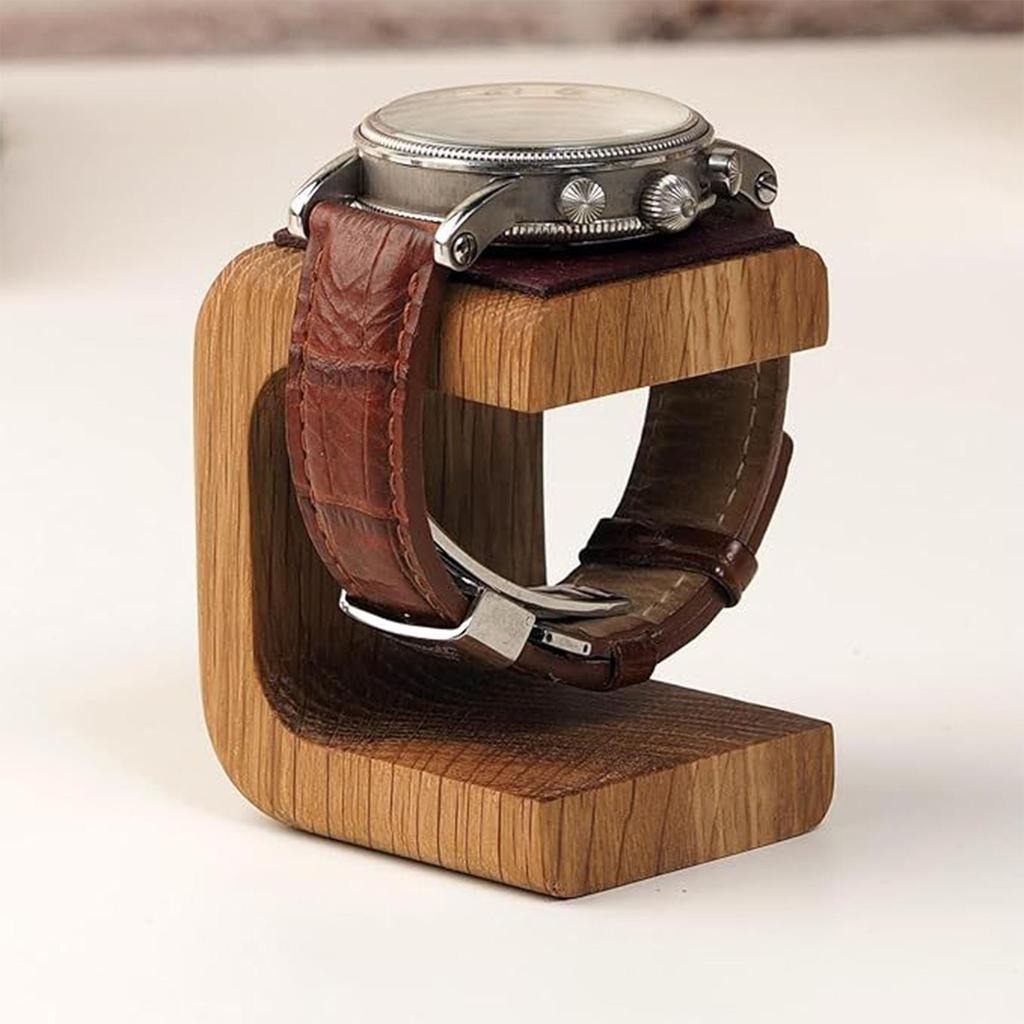 Single Watch Stand Wrist Watch Holder Single Showcase Display Tower Handcrafted Solid Wood Watch Display Stand