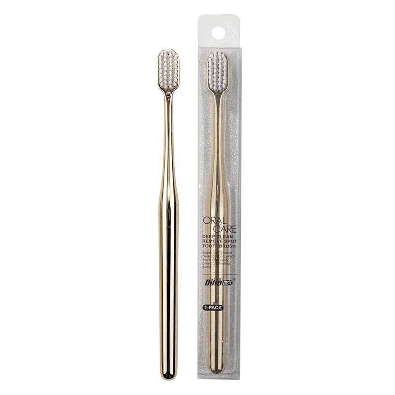 2/1Pc Luxury Soft Toothbrush Men Women Adult Tooth Brush Electroplate Gold Color Dental Brushes Toothbrushes Teeth Cleaning Care