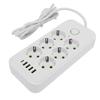 6 Way Power Strip with 4 USB and 1 Type C Port Europn Standard Power Socket with   2 Meter Cable