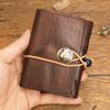 Original New Vegetable Tanned Leather Wallet Card Bag Zero Wallet Women's Retro Drawstring Multifunctional 2-in-1 Card Clip