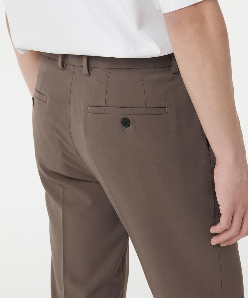 MUSINSA STANDARD Tapered Hidden Banding Crop Slacks [Light Brown]