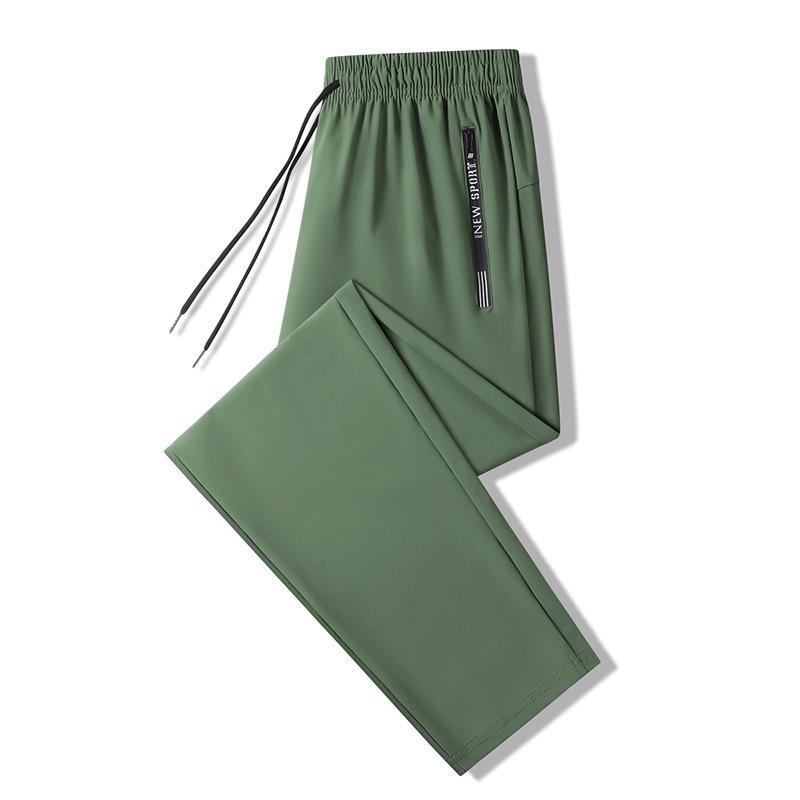 Black Quick-Drying Ice Silk Joggers: Summer Thin, Loose, High-Stretch, Plus Size Casual Sports Pants