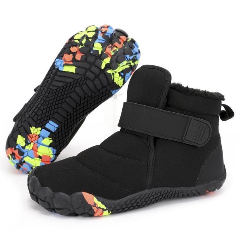 Children High-top Snow Boots Kids Plush Boots Winter Warm Cotton Shoes Anti-slip Casual Walking Shoes Waterproof