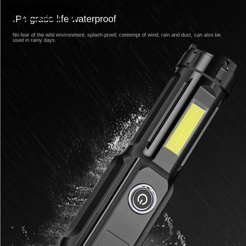 Camping Waterproof Searchlight Portable Home Cob Side Light Usb Rechargeable Outdoor High Power Mini Strong Light Flashlight