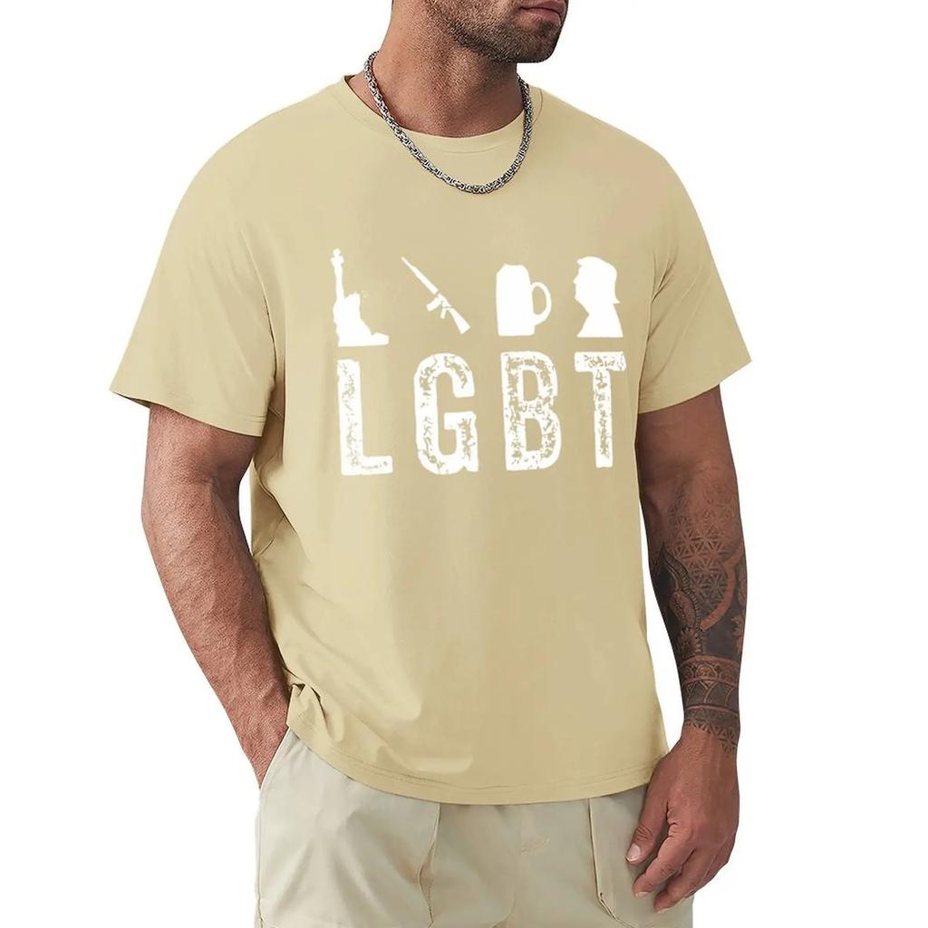 LGBT Liberty Guns Beer Trump Funny Inspired T Shirt Harajuku Short Sleeve T-shirt 100% Cotton Graphics Tshirt Tops