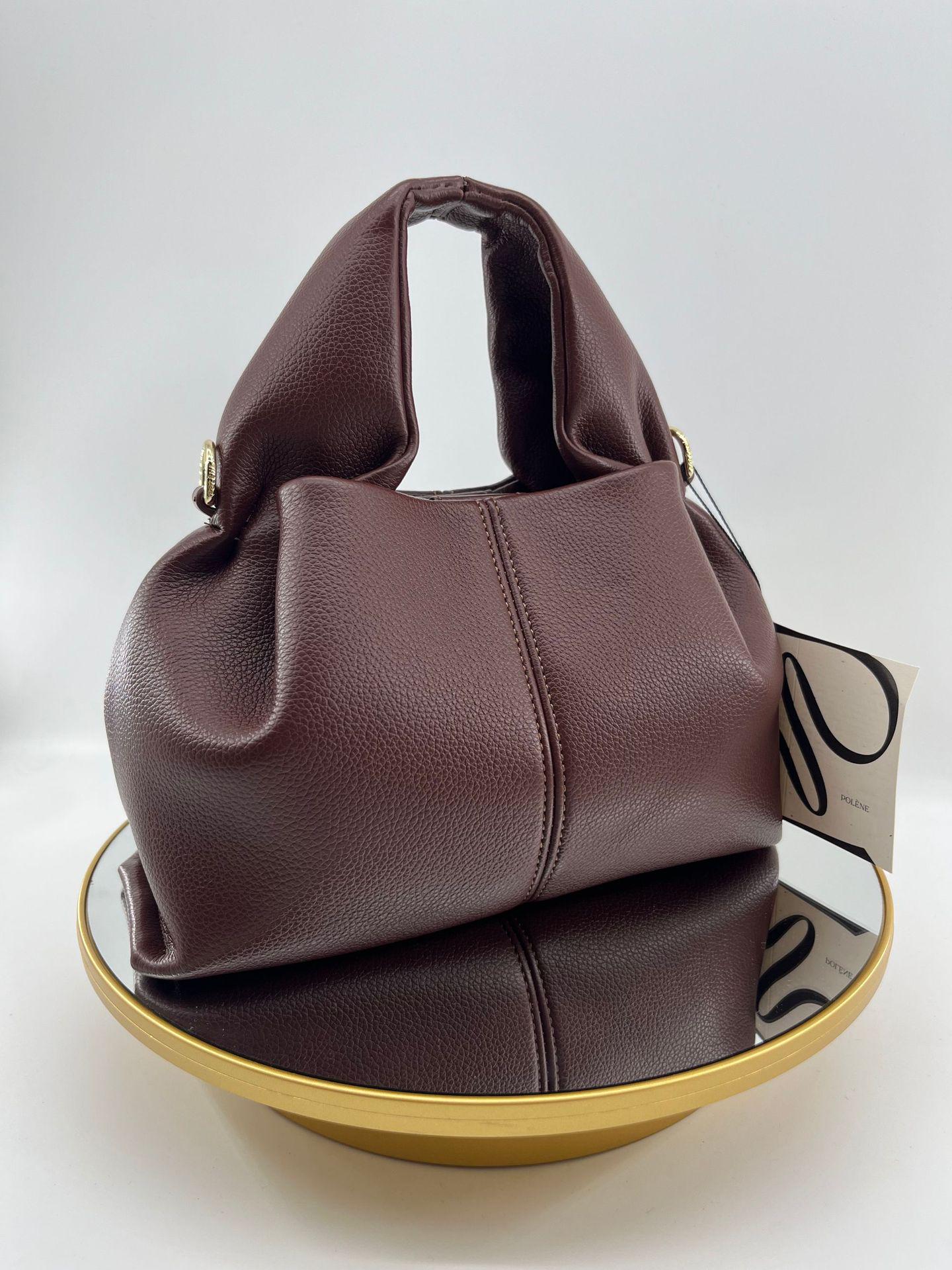 

Французская POEIVE Сумка-облако из натуральной кожи - Женская модная сумка-пельмень, стиль кроссбоди или на плечо Large: 32*16*19cm (885g)