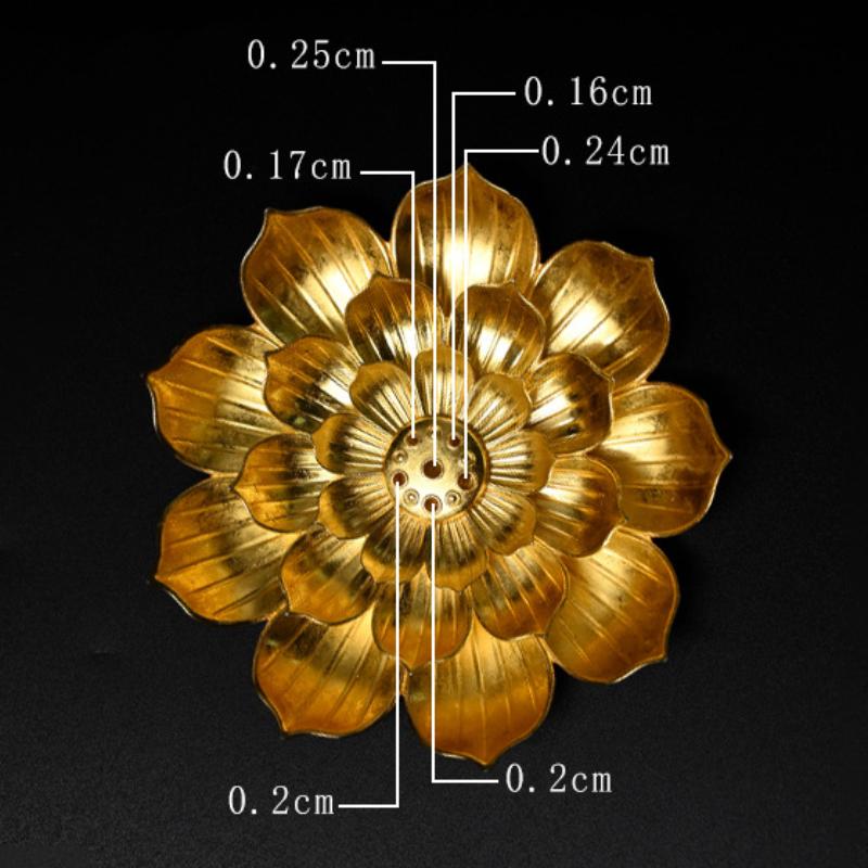 Porous Lotus Incense Burner Alloy Candelabra Zen Candle Holders Mosquito Coil Base Office Sandalwood Ash Tray Home Decoration