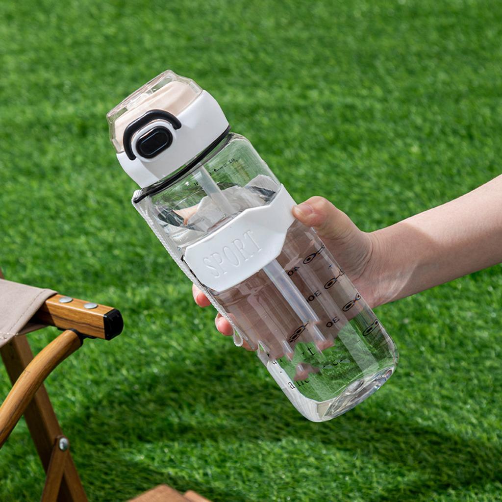 Large Capacity Women's Outdoor Sports Water Bottle Portable Plastic Straw Cup for Gym & Trav