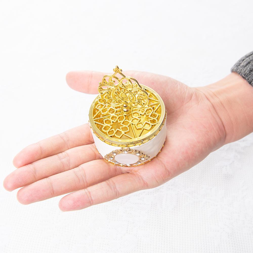 1 szt./6 szt. Złote Pudełko Ślubne Pełnia Księżyca Prezent dla Dziecka Pudełko na Cukierki Ozdobione Koralikami Organizer Pudełko na Drobiazgi