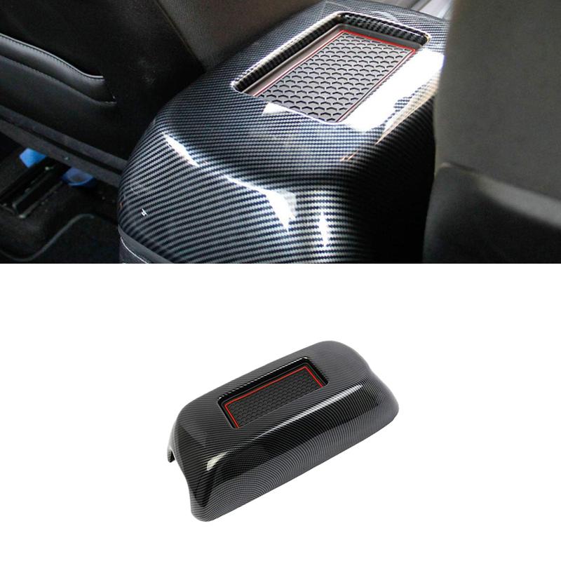 Carbon Fiber look Center Console Storage Organizer Armrest Box Panel Trim Cover Frame Dodge Charger 2011- Car Accessory