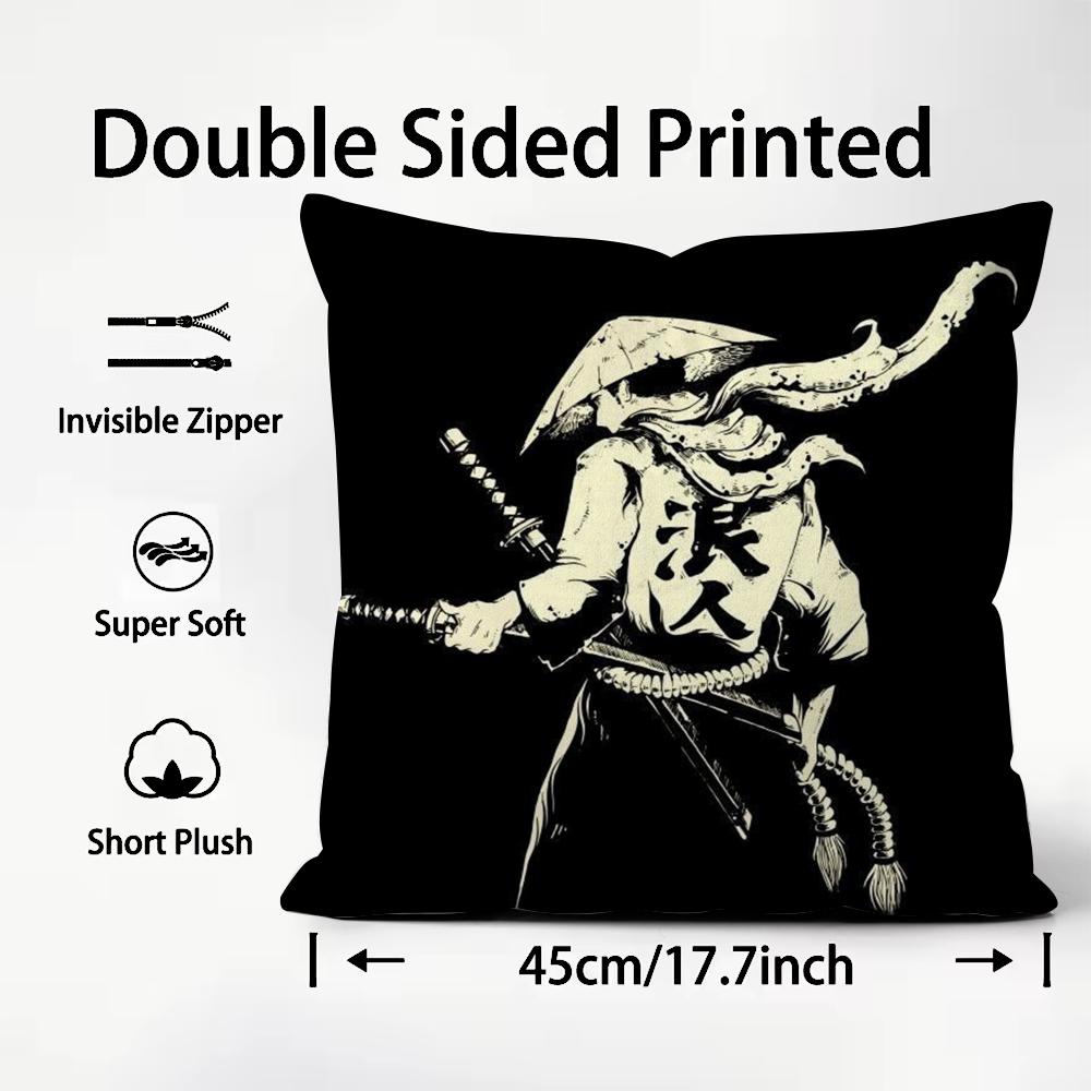 Anime N-Ninja S-Scroll Cushion Cover Pattern Printed Pillowcase for Living Room Sofa Cushion Cover & Bedroom Decor