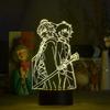 SCSYV Anime Seraph of The End Yuichiro Hyakuya y MikaelaHyakuya lampa Cool 3D iluzivní noční lampa Dekorace do pokoje Akryl LED světlo Vánoční dárek Lampy(16 