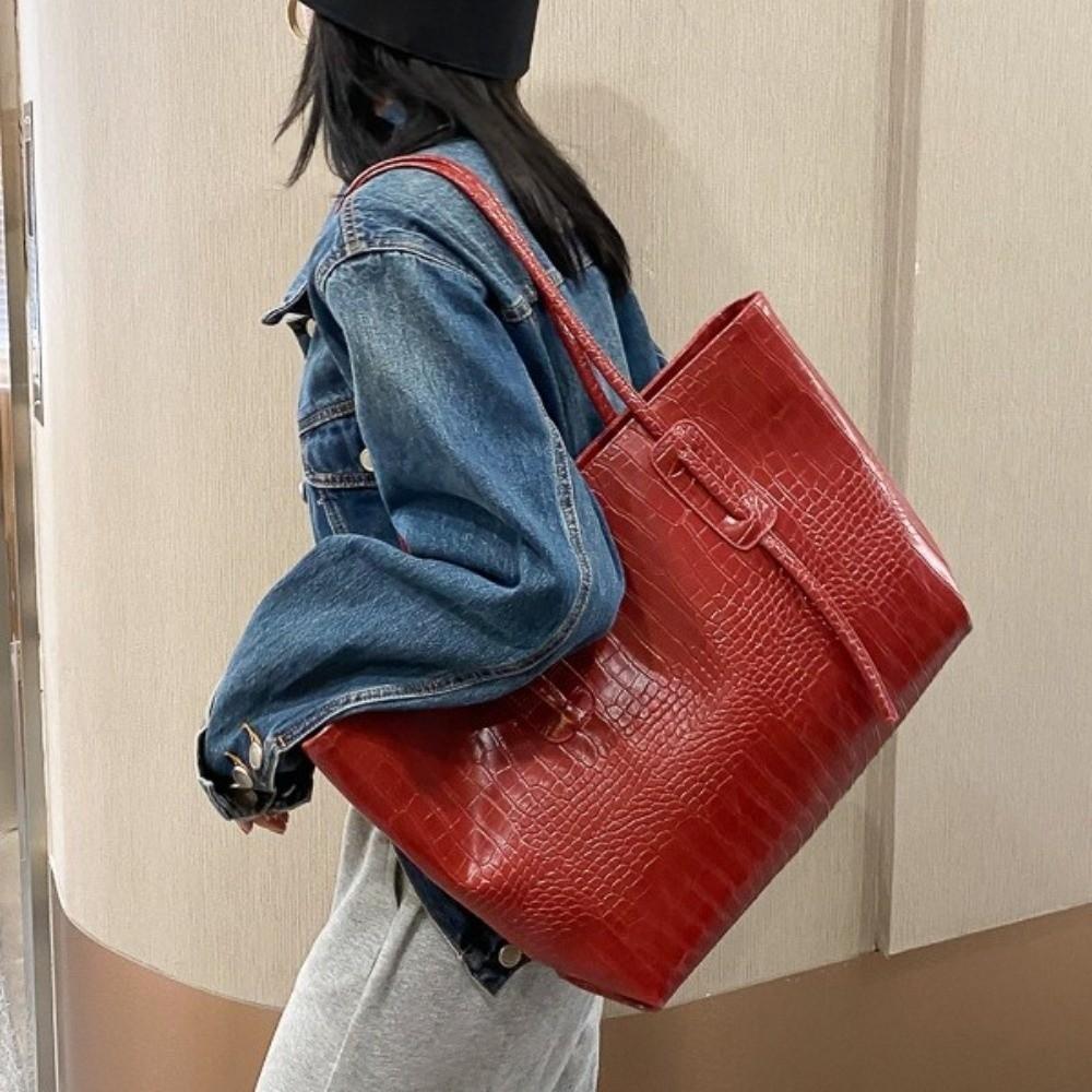 PU Leather Women's Tote Bag Multi-pocket Multipurpose Shoulder Bag Versatile Design Large Capacity Handbags Dating Outings
