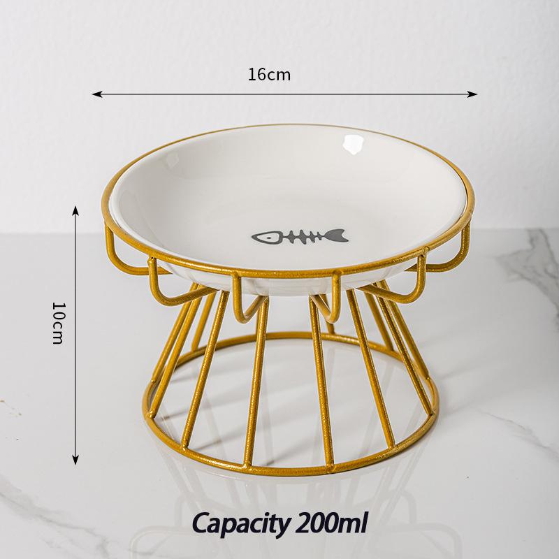 Nordic Style High Foot Pet Bowl Cartoon Neck Protection Anti Overturning Cat Dog Bowl Food Bowl