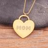 Nidin Ins Fashion New Creative Design Zircon MOM Letter Heart Shape Necklace Personalized Jewelry Party Accessories Gift