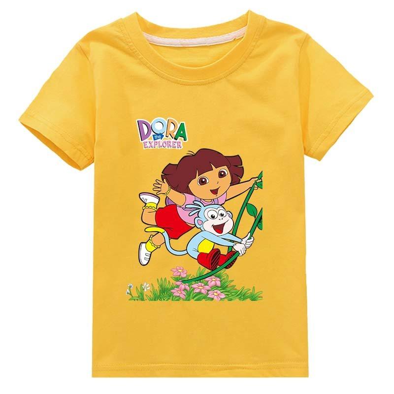 Dora Bambini Abbigliamento Cotone Bambine Manica Corta Capispalla Estivi Bambini T-shirt Carina Bambini Top Casuali