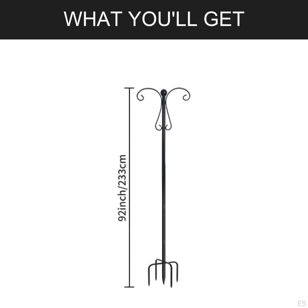 Podwójny hak pasterski słup karmnika dla ptaków wielofunkcyjny odporny na warunki atmosferyczne ogrodowy wiszący uchwyt na podwórko