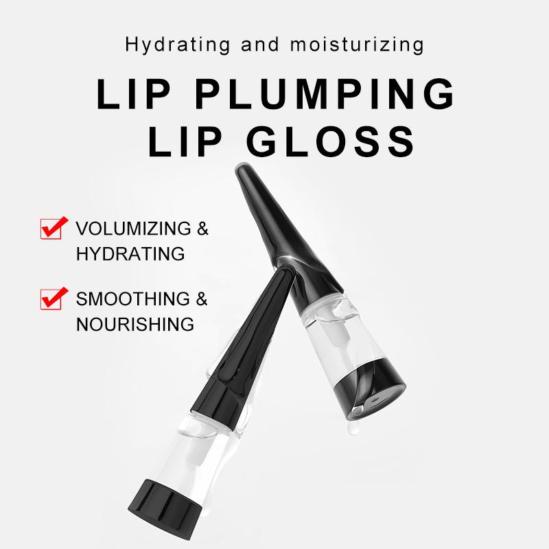 Clear Colorless Lip Plumper Gloss Jelly Texture Moisturizing Hydrating Lip Oil for Fine Lines Plump Lips Cross-Border Hot Sale In Stock