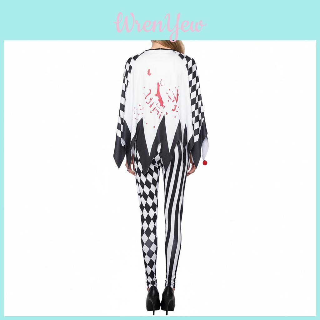 Harleen Quinzel Witch Clown Cosplay Outfit With Comfortable Material For Stage And Costume Parties