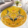Retro Style Round Dragon Pattern Carpet Living Room Cradle Non-slip Floor Mat Home Rugs For Bedroom Decoration