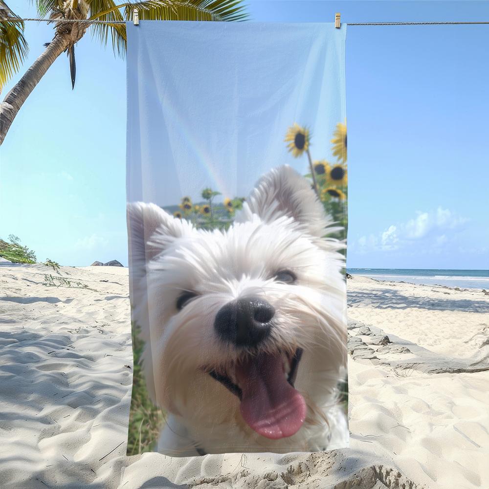 Cute Dog-Print Beach Towels: Dry Off in Style with Our Adorable Designs! Suitable for towels, bath towels, beach towels