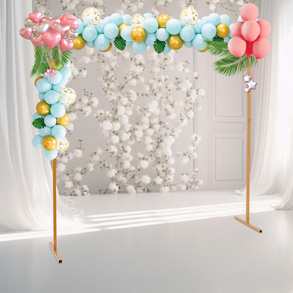 6.6x6.6FT Square Metal Wedding Arch Stand Flower Balloon Arch Stand Backdrop Frame Height Adjustable for Ceremony Party Decor