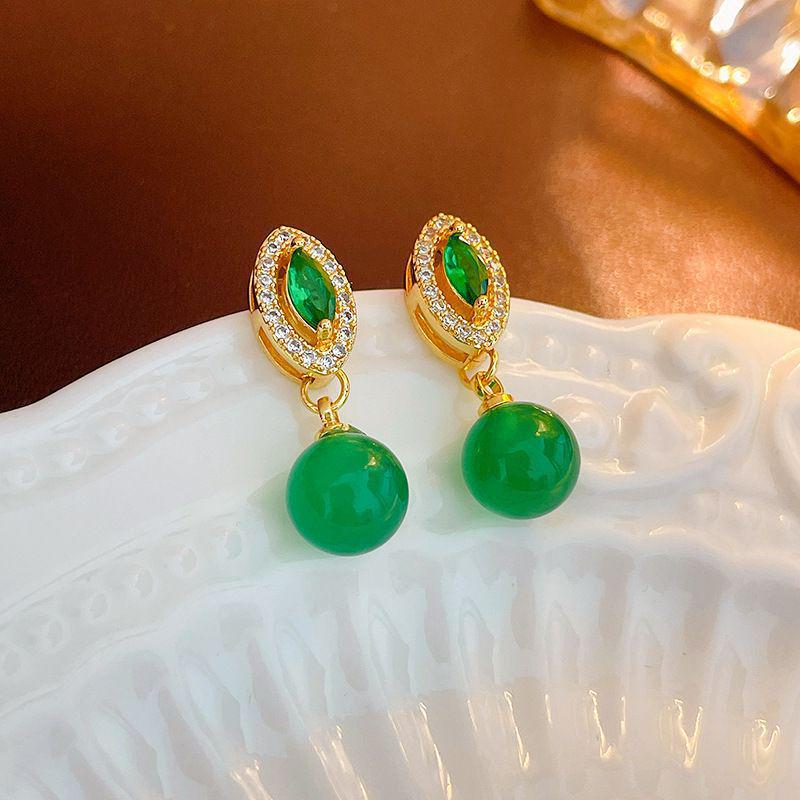 "Silver Needle Bamboo Fan Earrings: Butterfly Drop, Retro Fashion for Women"