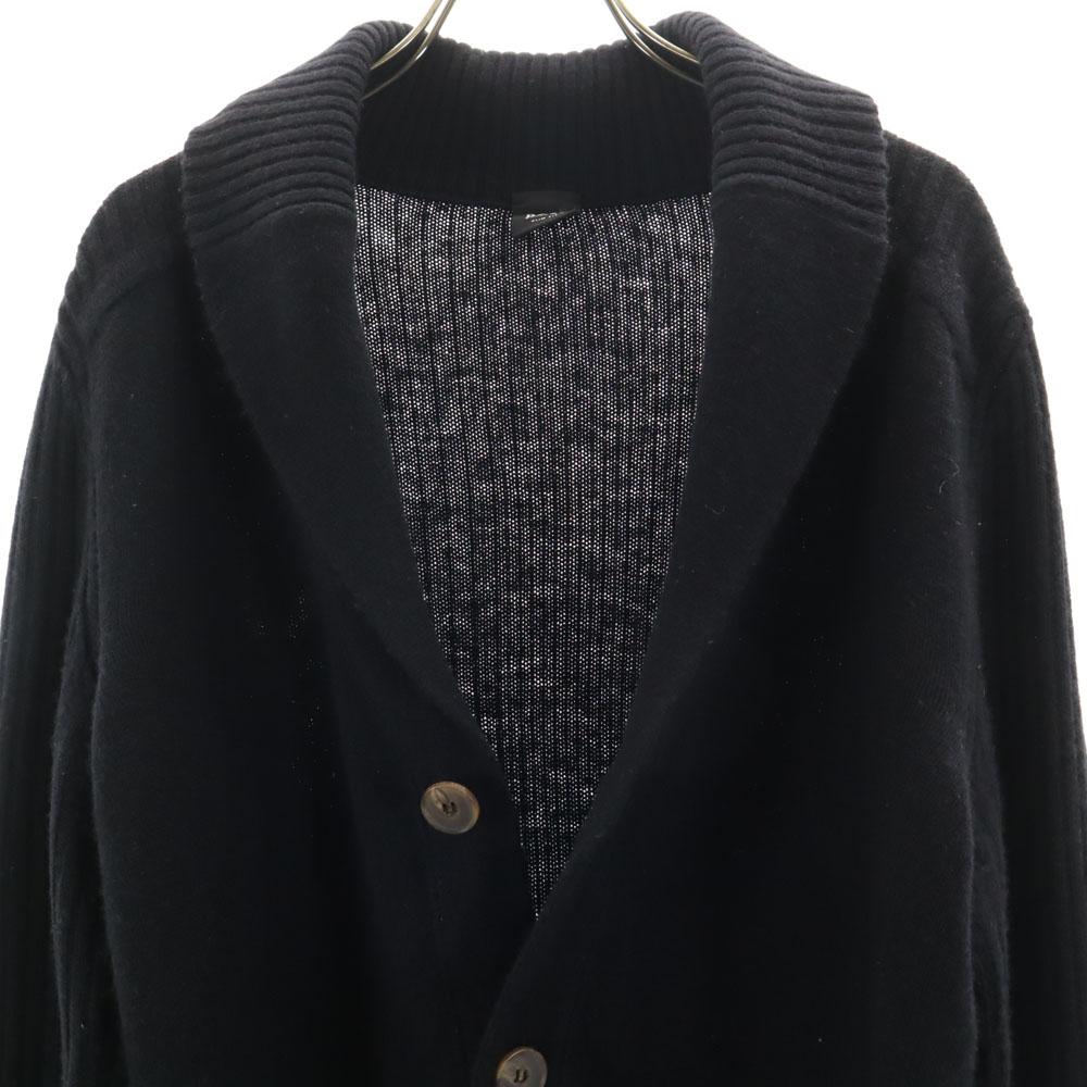 BOSS 100% Wolle Langarm Schalkragen Strickjacke M schwarz Herren Gebraucht